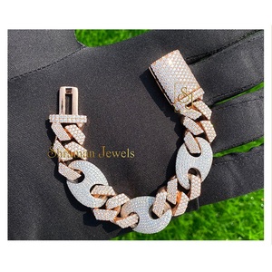 Hot Selling 925 Silver Custom Men's Fancy 14MM Premium Cuban Link VVS Moissanite Diamond Bracelet luxury gifts for men women - Product Image 2