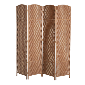 6FT Tall 4 Panel Wicker Weave Room Divider Portable Folding Privacy <b>Screen</b> Natural Traditional Partition for <b>Bedroom</b> Home Office - Product Image 1