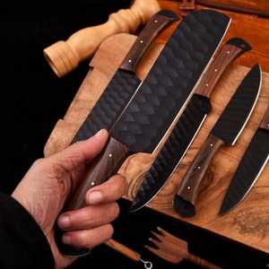 Ensemble de couteaux de cuisine professionnels faits à la main THEWIZ CRAFTS, 5 pièces, manche en os, ambidextres, couteaux traditionnels en acier à haute teneur en carbone - Product Image 2