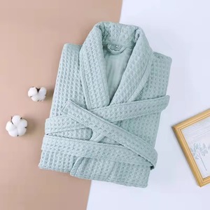 <b>Waffle</b> Weave Cotton Bath Robes - Kimono Style Lightweight Absorbent Spa Hotel <b>Bathrobes</b> - Product Image 5