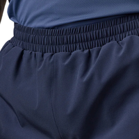 Shorts d'entraînement décontractés bleu marine pour hommes, à ourlet fendu, taille élastique avec cordon de serrage, légers, pour la gym, la course et le sport