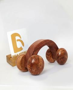 Rodillo Masajeador Corporal de Madera Natural Hecho a Mano, Herramienta de Masaje de Tejido Profundo de 4 Ruedas con Grabado para Terapia de Relajación Muscular - Product Image 2