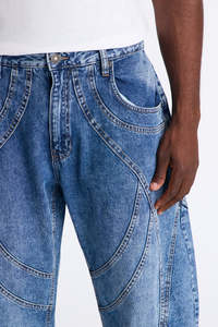 New Arrival Top Quality Men's Jeans Wholesale Vintage Distressed Jeans High Street Straight Wide Leg Pants for Men - Product Image 3