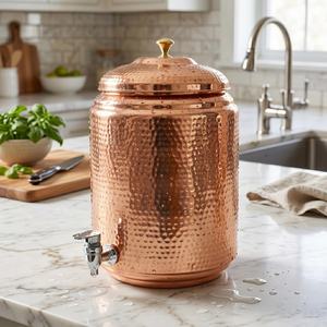 Distributeur d'eau décoratif de luxe en cuivre écologique, réservoir de stockage de qualité alimentaire 5L/7L avec robinet, haute qualité pour usage domestique, emballage personnalisé - Product Image 5