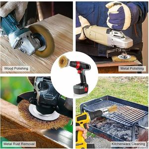 Set di strumenti da 2 confezioni da 3 pezzi con spazzola a ruota per trapano con punta per vernice ruggine 1/4 \ "USA - Product Image 4