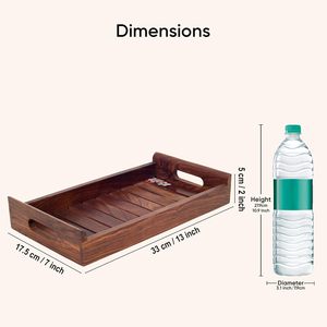 Bandeja de Servir de Madera Maciza Hecha a Mano con Asa, Diseño Simple y Elegante, Disponible con Acabado Natural Personalizado, al Mejor Precio - Product Image 2