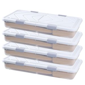 Contenitori Sottolletto 15.6 X 6.9 Pollici, Organizer per Scarpe Sottolletto con Coperchio Grigio e Chiusura a Scatto - Product Image 1