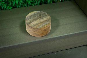 Wooden Round Jewelry Box with Velvet Cloth & Special Ring Slot in Center With Ring Slot - Product Image 2