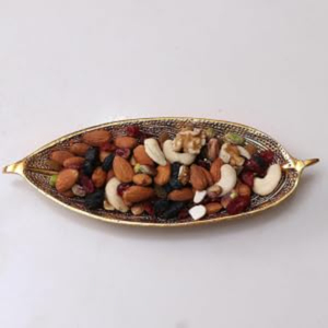Plateau de service économique avec amandes, noix de cajou et raisins secs, fait main en métal, pour le Ramadan, plateau de dattes et de noix pour la table. - Product Image 4