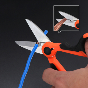 Nouvel arrivage : Ciseaux en acier inoxydable durables pour électriciens, pour couper les fils, les tissus, le papier et les câbles - Product Image 5