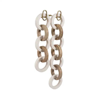 Chaîne à maillons en résine marron et blanche, chaîne suspendue en résine, artisanat moderne pour l'extérieur, chaîne à maillons en résine
