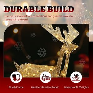 Renna Motorizzata da 1,1 m con Testa Oscillante e 120 Luci LED Bianche Calde per Decorazioni Natalizie da Esterno - Product Image 3