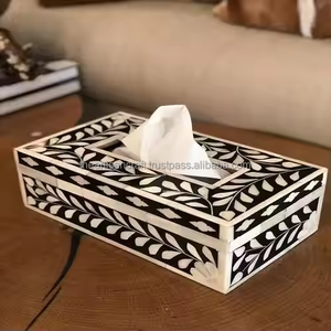 Boîte à mouchoirs classique en os incrusté, écologique, de haute qualité, couleur personnalisée, pour la maison et l'hôtel - Product Image 4
