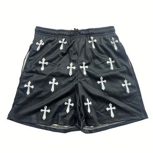 Pantalones cortos deportivos de malla para hombre con bolsillos, en blanco y negro, estilo casual, producto totalmente personalizado, nueva mejor calidad. - Product Image 1