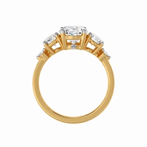 Bague en or 18 carats plaqué or avec diamant ovale Astra de 1,5 carat VVS1 cultivé en laboratoire, pierres latérales, bijoux fins, bague pour mariage, fiançailles, cadeau pour femme - Product Image 4