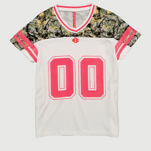 เสื้อฟุตบอลอเมริกันพรีเมียมสำหรับผู้หญิง ปี 2026 ขายส่ง แบบกำหนดเอง ลายพรางสีชมพู หมายเลขสั่งทำ ชุดทีม OEM แบรนด์ส่วนตัว สหรัฐอเมริกา - Product Image 2