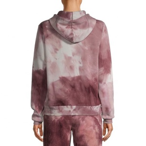 Sudadera con capucha de gran tamaño para mujer de alta calidad, sudadera desgastada lavada con tinte de corbata transpirable, suministro ODM para entrenamiento en invierno - Product Image 2