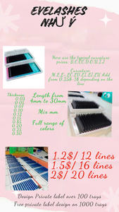 Extensiones de Pestañas Sintéticas Nhu Y Eyelash B C CC D M L LD de Volumen Completo, Longitud de 4-22mm, Grosor de 0.03-0.20mm, Bandejas de Pestañas Individuales en Abanico - Product Image 6