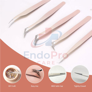 Juego de Pinzas para Pestañas de Acero Inoxidable, Herramientas de Belleza Profesionales, Juego de Pinzas de Precisión para Pestañas - Product Image 2