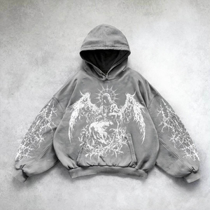 Sweat-shirt à capuche unisexe en polaire bleu coupe oversize avec poche avant, style streetwear, respirant, imprimé numérique, 100% coton, hiver - Product Image 4