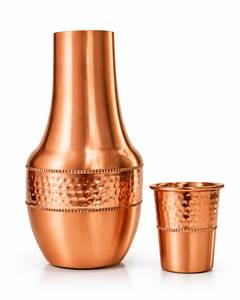 Carafe en cuivre avec couvercle, design classique, réutilisable, pour eau potable, pour chambre à coucher, table de chevet, cuisine, maison, cadeaux, compatible lave-vaisselle - Product Image 1