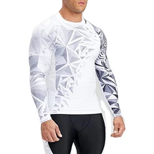 Rohzen Sports Breathable Full Sleeve <b>Compression</b> Rash Guard <b>Men</b> Quick Dry MMA BJJ Digital Printed Athletic Performance <b>Shirt</b> - Product Image 4