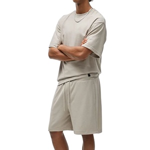 ชุดเสื้อผ้าวินเทจ2ชิ้นคุณภาพสูงของผู้ชายชุดปักกางเกงขาสั้นลำลองฤดูร้อนเสื้อเอวกลางถักแบบผูกเชือก - Product Image 5