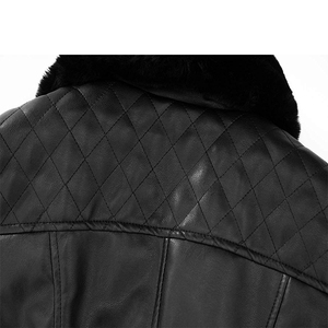 Wholesale Ladies' Genuine Leather Regular Length Winter Windproof Thick Bomber Style Motorcycle Jacket - Product Image 5