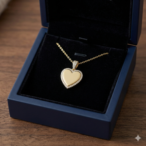 SHRAMAN DIAMOND Elegant Design Luxury Fashion Jewelry Small Outliuned Bezel Heart Photo 925 silver Lab Grown Diamond <b>Pendant</b> - Product Image 5
