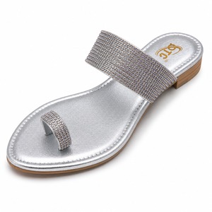 Sandalias de Plataforma con Pedrería Plateada para Mujer, Modernas, con Suela de PVC, Transpirables, Ligeras y de Alta Calidad para Fiesta - Product Image 4