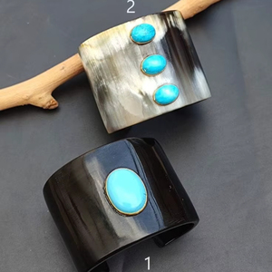 Ensemble de bracelets manchette en corne de buffle de qualité supérieure, romantiques, avec perles, pour mariage, vente en gros, prix direct Inde - Product Image 1