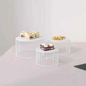 Round Gold Metal Cake Pedestal Stand Luxury Dessert Display <b>Plate</b> for Bakery Showcase Party Table <b>Decoration</b> and Catering - Product Image 6