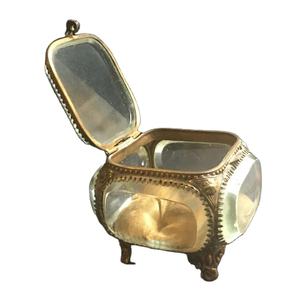 Meilleur prix de gros bordure en laiton boîte de rangement en verre biseauté bijoux et bague boucle d'oreille souvenir organisé boîte décoration de mariage - Product Image 6