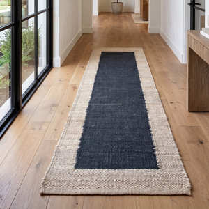 Terracotta Abstract Stripe Handwoven Jute <b>Floor</b> <b>Runner</b> for Hallway Bohemian Organic Modern & Cottage Home - Product Image 4