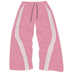 Pantalon de survêtement baggy pour homme 500 g/m² 100 % coton, coupe large, noir, avec bordure brodée, fermeture éclair et cordon de serrage sportif - Product Image 6