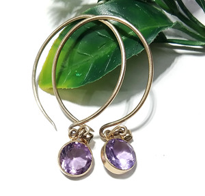 Amethyst Earrings 925 Sterling Silver Silver Plated Natural Amethyst Dangle <b>Drop</b> Bohemian Style Certified Handmade Gemstone - Product Image 1