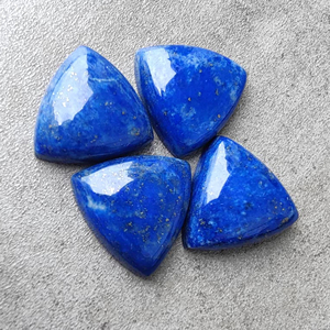 Cabochon de Lapis Lazuli de qualité supérieure, forme trilobée, calibré, dos plat, pierre précieuse - Product Image 6