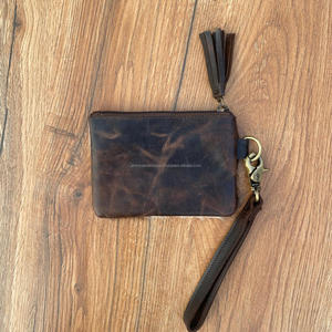 Fabricants à la mode Premium peau de vache gravé au Laser fermeture éclair pochette bracelet en cuir véritable concepteur luxe téléphone porte-monnaie - Product Image 5