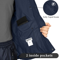 Veste coupe-vent en toile imperméable bleu marine pour homme, coupe classique, fermeture éclair, séchage rapide, respirante, style décontracté