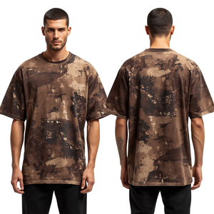 Camiseta Gráfica Oversize de Algodón Pesado para Hombre, Diseño Exclusivo con Hombros Caídos, Lavado Ácido Marrón, Venta al por Mayor - Product Image 1