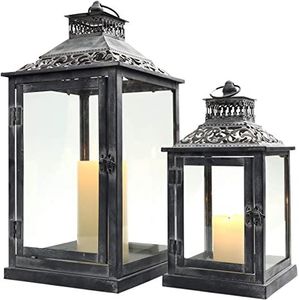 Lanterne en métal élégante finition or, idéale pour centre de table de réception de mariage, porte-bougie décoratif d'intérieur de luxe - Product Image 6