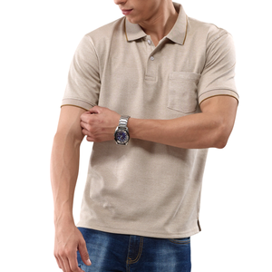 Polo homme premium, coupe classique, manches courtes, col rabattu et fermeture à deux boutons. - Product Image 4