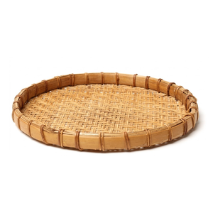 Plateau en rotin tressé chic, planche de service en bois pour la décoration d'appartements modernes, accessoire de rangement élégant pour le salon - Product Image 2