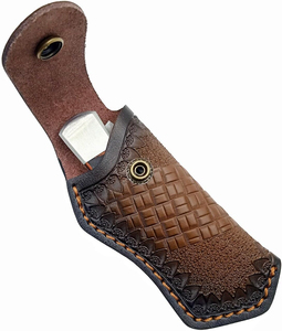 Handmade Leather Pouch Folding Knife Durable Folding Blade Wooden Grip Leather Pouch Outdoor Utility Pocket Collection Gift Item - Product Image 2