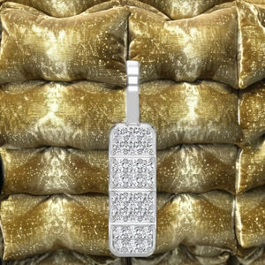 SHRAMAN DIAMOND Collar con Colgante Minimalista Estilo Hip Hop Clásico, Chapado en Rodio sobre Oro Blanco de 10K, con Dijes de Barra de Diamante Natural - Product Image 5