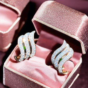 Women's Trendy Custom Flashy Natural Diamond 14K Solid Gold Stud Earrings Luxury Design for Birthday Anniversary Engagement Gift - Product Image 3