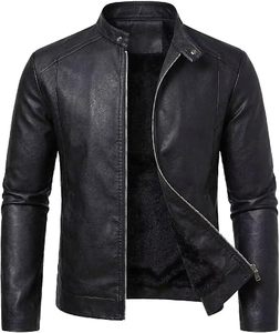 Chaqueta de Cuero Premium para Hombre, Chaqueta de Motero de Piel de Oveja Genuina, Ropa de Invierno con Cierre y Bolsillos, Logotipo Personalizado - Product Image 1