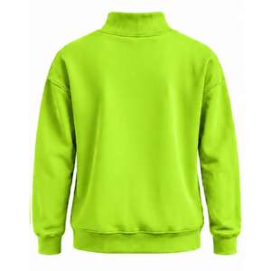 Lime Green <b>Women</b> Mock Neck Sweatshirt <b>Long</b> Sleeve Oversized Pullover Fleece High Collar Casual Winter Streetwear Fashion <b>Jumper</b> - Product Image 2