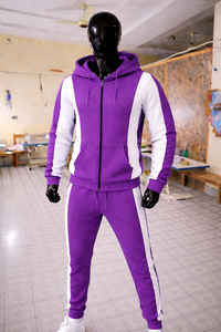 Conjunto Deportivo para Hombre, Chaqueta con Capucha y Pantalones Ajustados en Contraste Morado, Ropa Deportiva para Gimnasio - Product Image 5