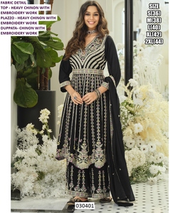 Ensemble ethnique traditionnel pour femmes Snow Bloom, longueur au sol, style Bhandhani - Kurta/Kurti en tissu Chinon, séchage rapide, idéal pour les fêtes - Product Image 4
